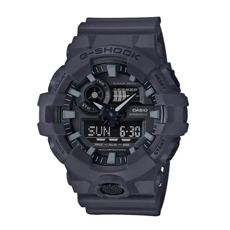 JAM TANGAN  CASIO G-Shock Digital Analog Dial Grey Resin Strap